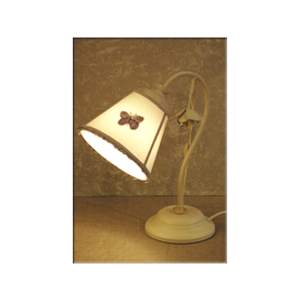 lampada F/ricamo farfalla lilla a